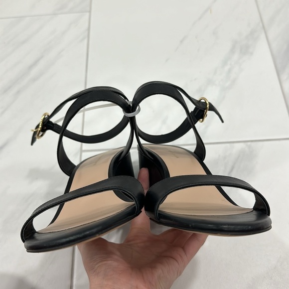 NEW! STUART WEITZMAN Black Avenue Leather Wedge Sandals - Size 10US/EU40.5 - Picture 13 of 13